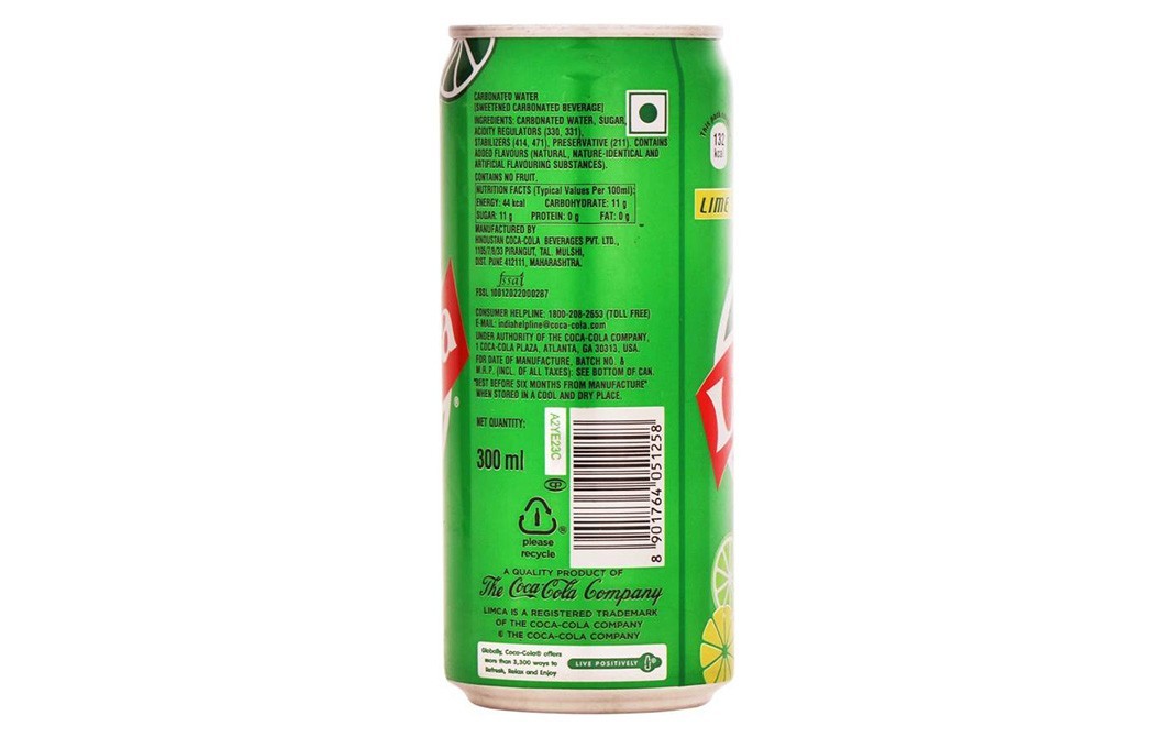 Limca Lime 'n' Lemoni    Tin  300 millilitre